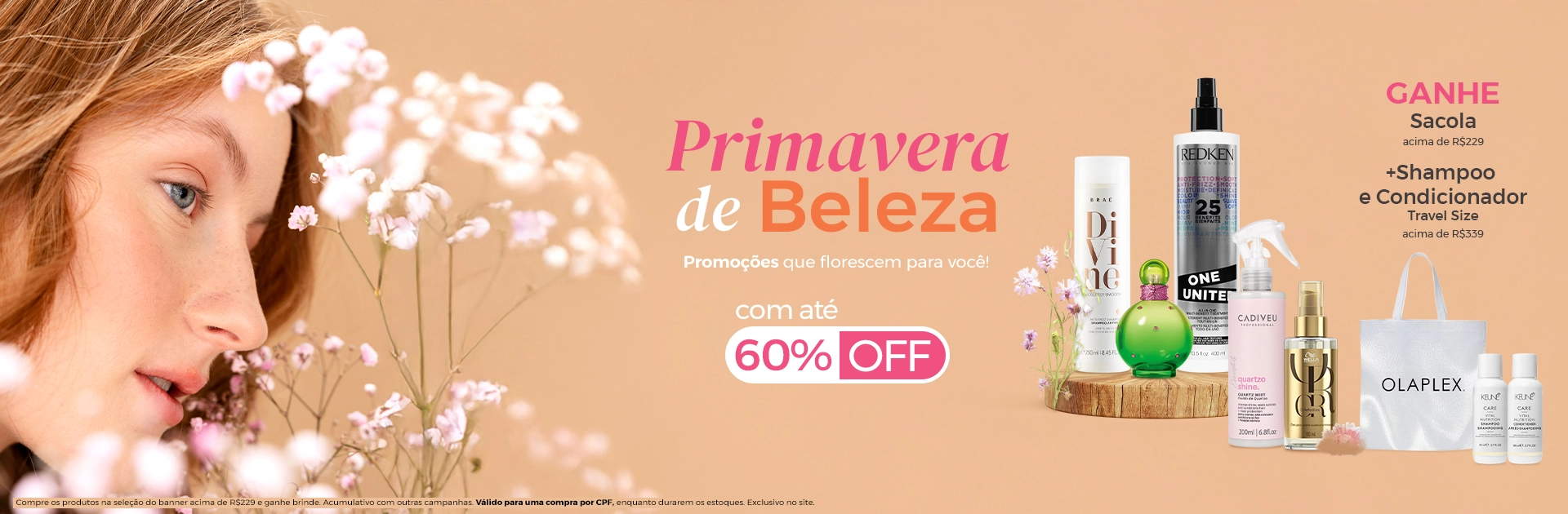 Banner Principal l Ganhe Sacola (B07224) nas compras acima de 229 +  travel size nas compras acima de 339 (45669 + 45671)