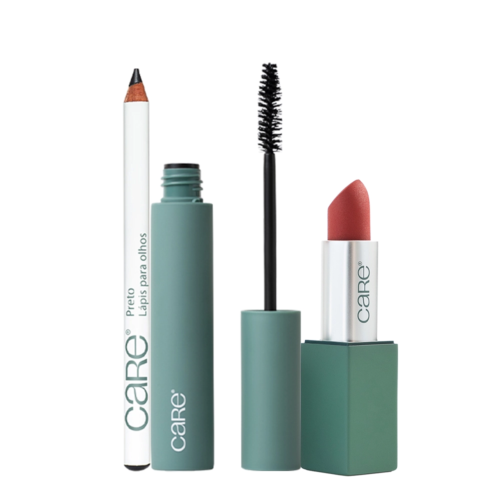 Produto Kit_Care_Natural_Beauty_Mascara_de_Cilios_Lapis_para_Olhos_Batom_Unique_Ginger_Evas_1