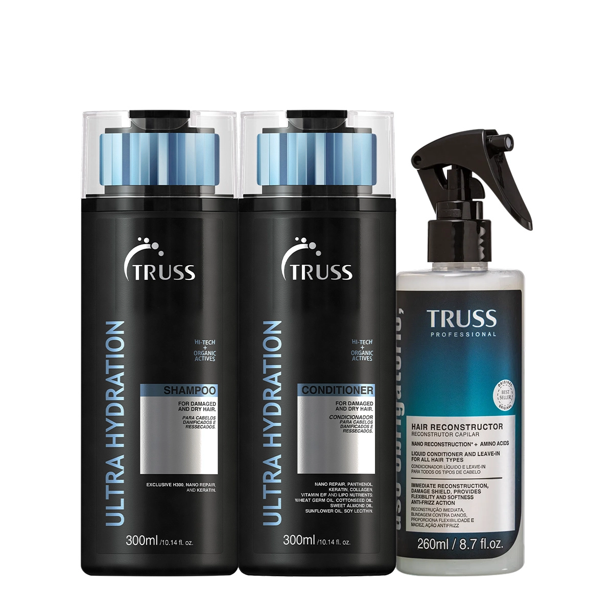 Kit Truss Ultra Hydration Uso Obrigatório Duo Reconstrutor Líquido (3 Produtos)