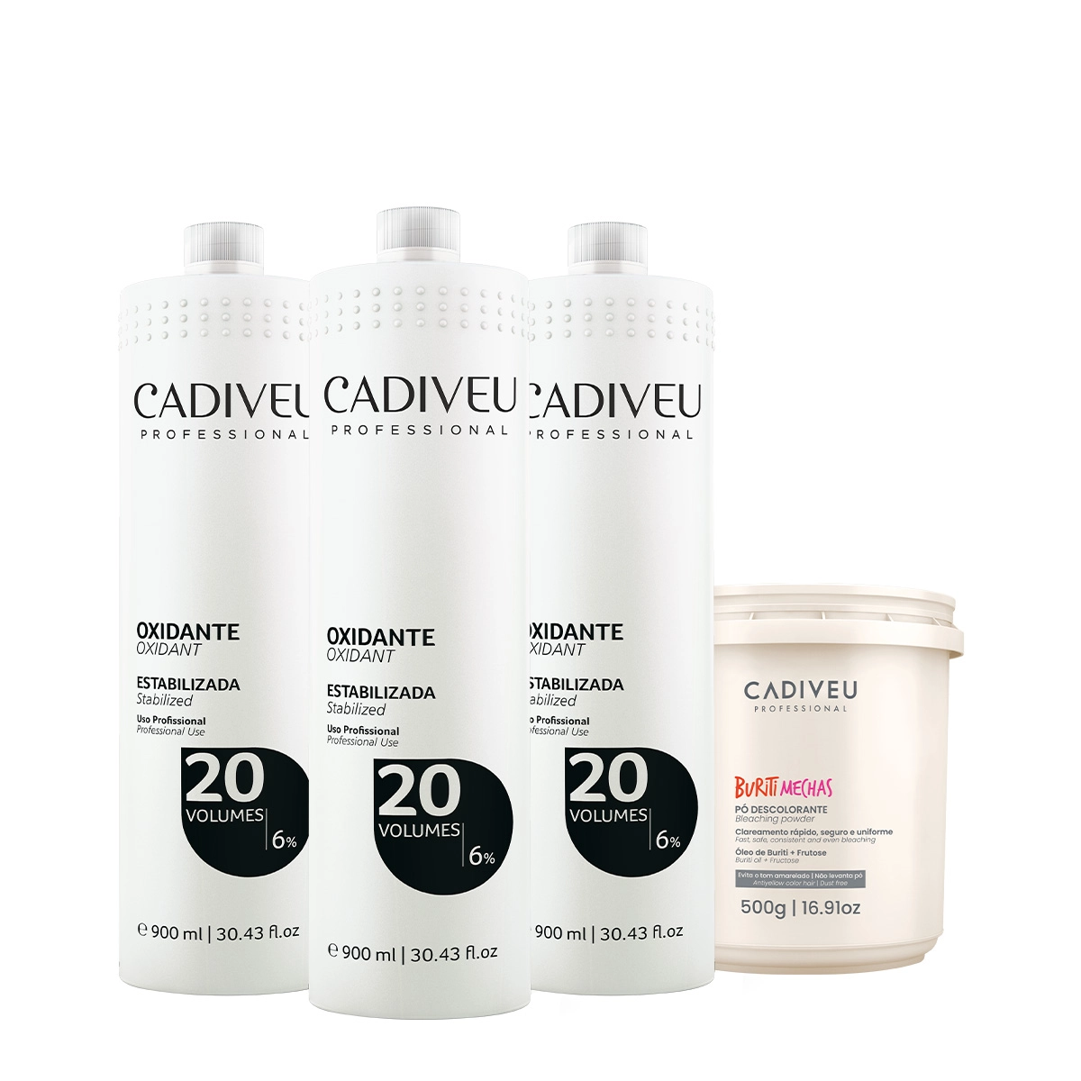 Kit Cadiveu Professional Oxidante 20V Extra E Buriti Mechas (4 Produtos)