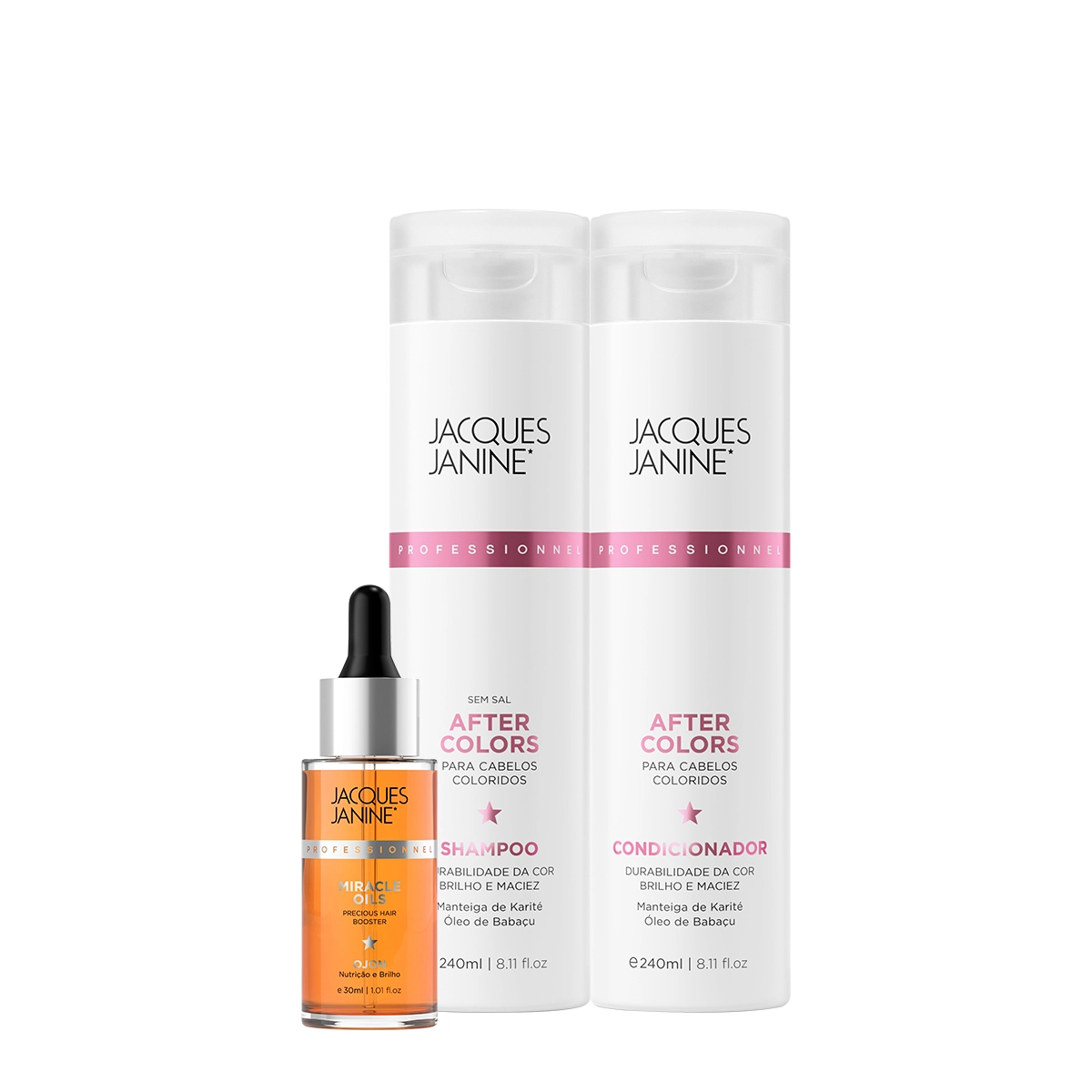 Produto Kit_Jacques_Janine_After_Colors_Shampoo_Condicionador_e_Miracle_Oils_Ojon_Evas_1