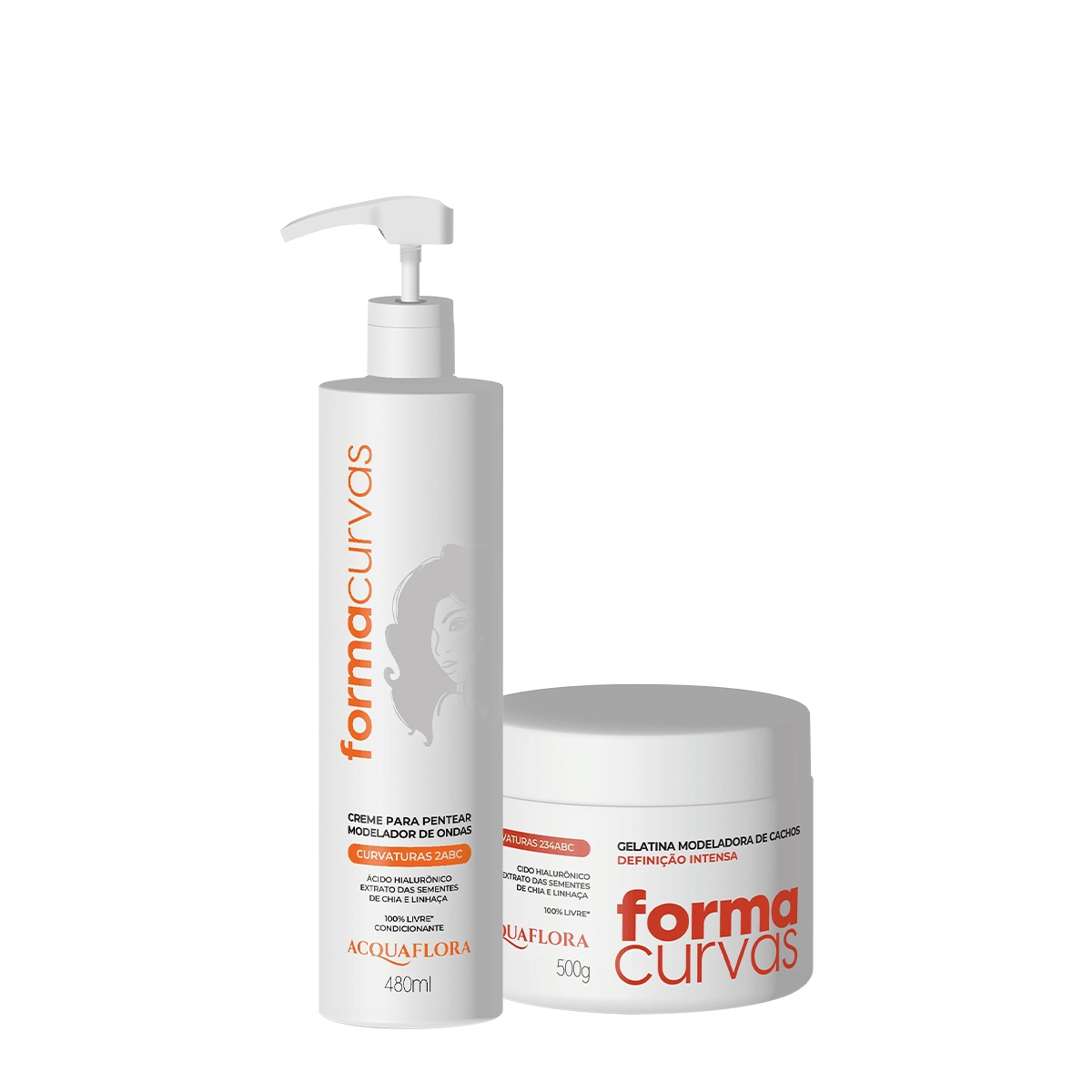Kit Acquaflora Forma Curvas Creme De Pentear Ondas E Gelatina Intensa (2 Produtos)