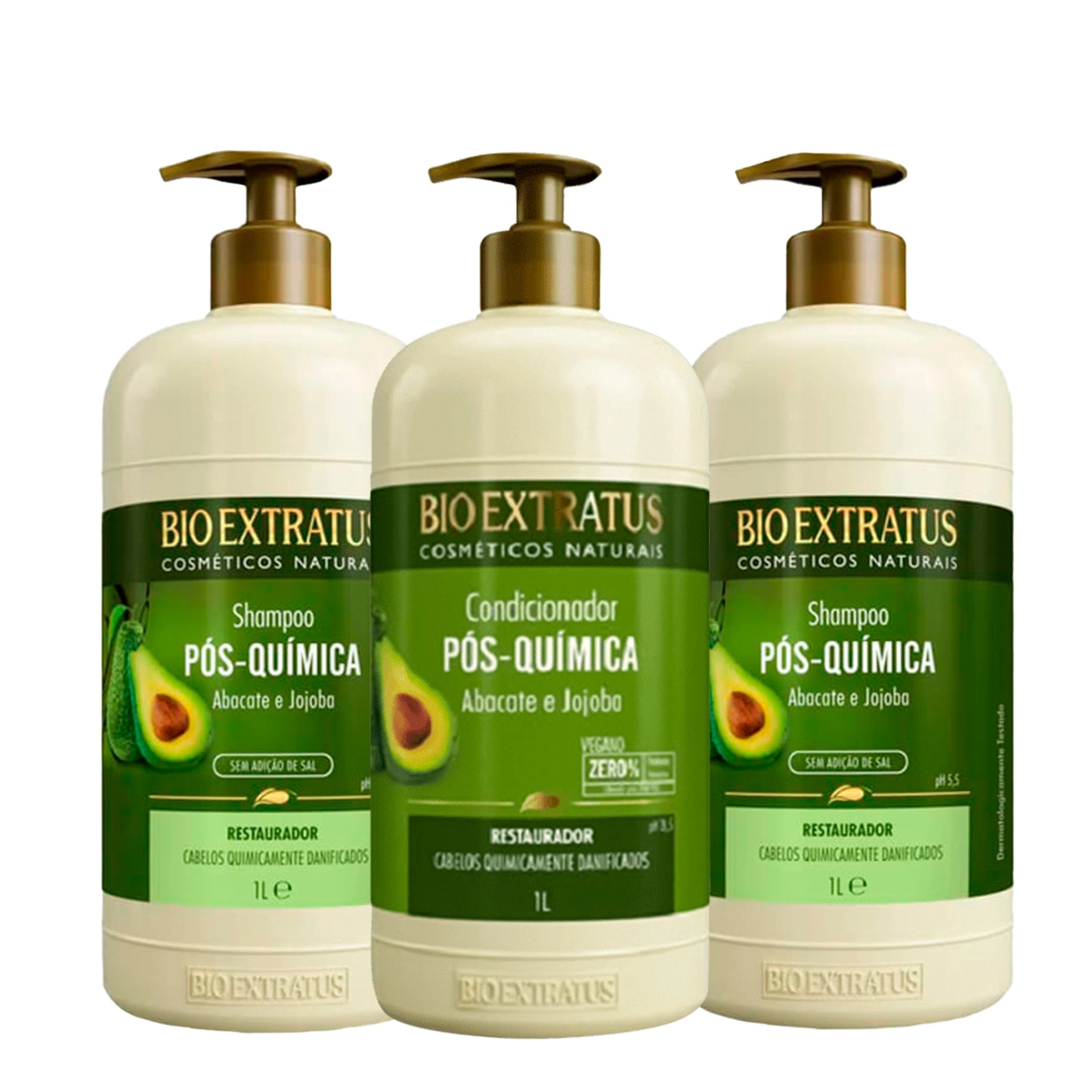 Kit Bio Extratus Pós-Química Shampoo Extra E Condicionador (3 Produtos)