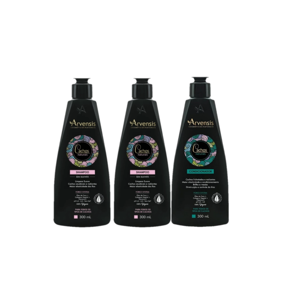 Kit Arvensis Cachos Naturais Shampoo Extra (3 Unidades)