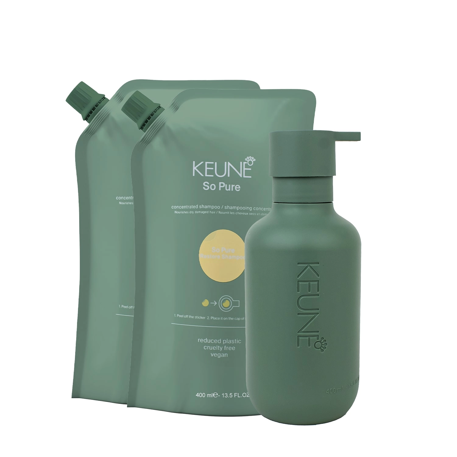 Produto Kit_Keune_So_Pure_Restore_Shampoo_Extra_Refil_Dispenser_Frasco_Evas_1