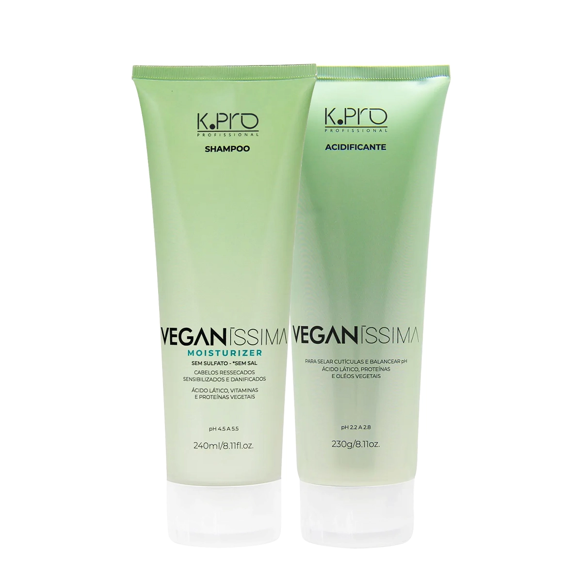 Kit K.Pro Veganíssima Moisturizer Shampoo E Acidificante (2 Produtos)