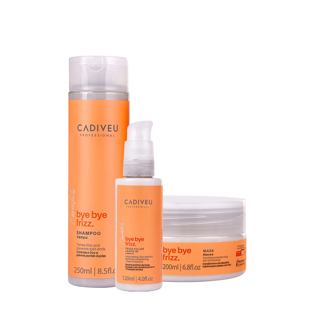 Kit Cadiveu Professional Bye Bye Frizz Shampoo Leave-in E Máscara (3 Produtos)