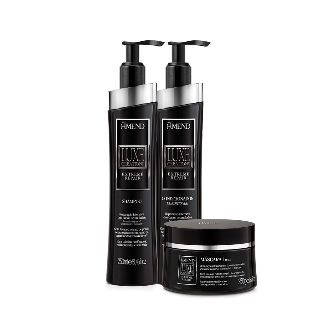 Produto Kit_Amend_Luxe_Creations_Extreme_Repair_Shampoo_Condicionador_Mascara_Evas_1