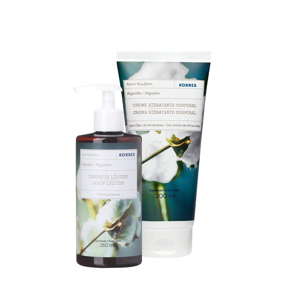Kit Korres Algodão Puro Sabonete Hidratante Corporal (2 Produtos)