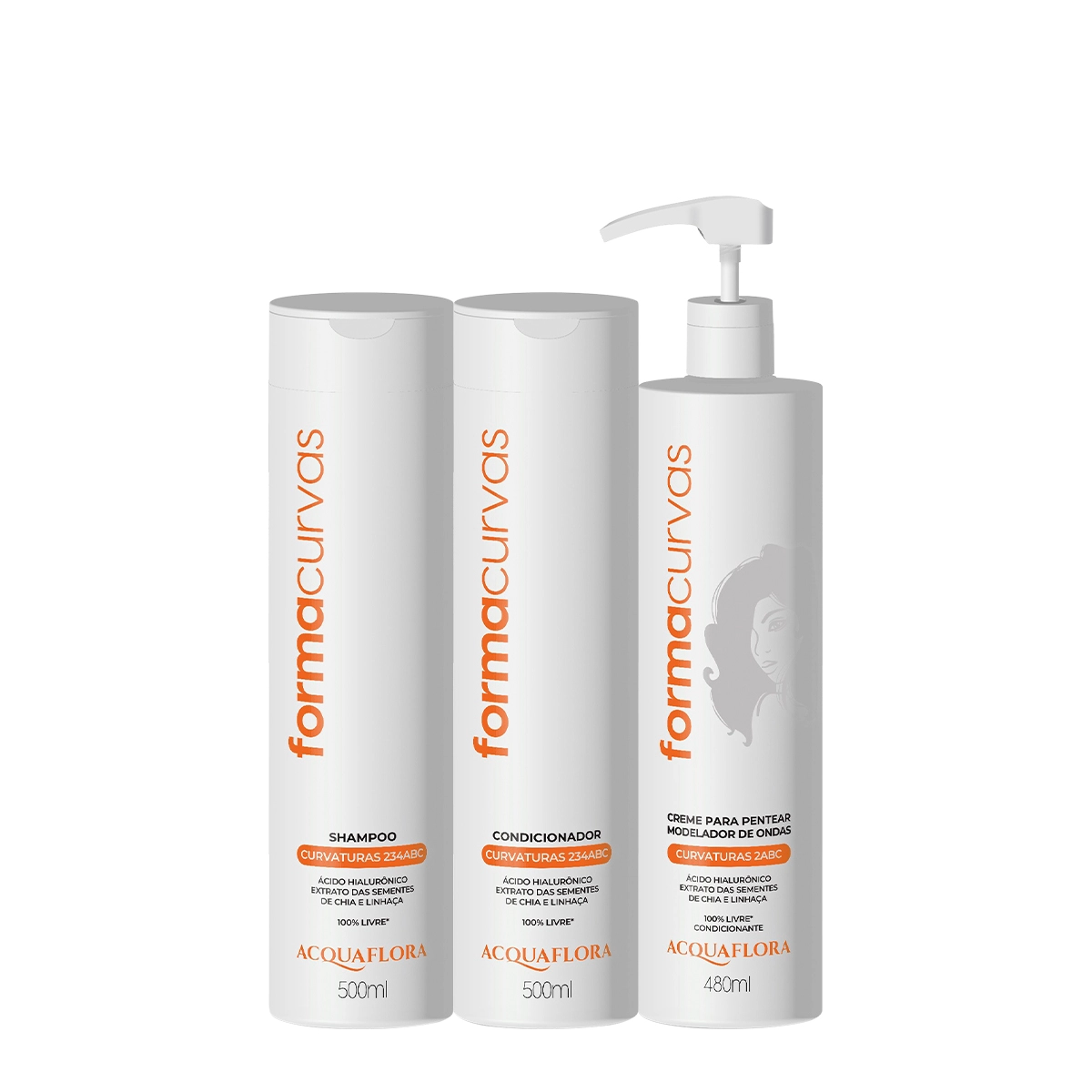 Kit Acquaflora Forma Curvas Duo E Creme De Pentear Ondas (3 Produtos)