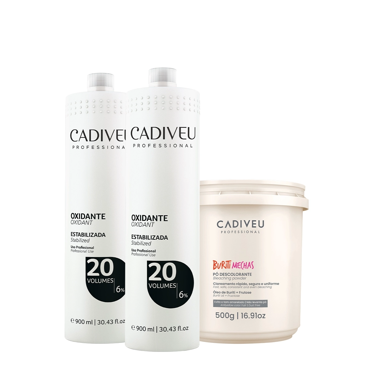Kit Cadiveu Professional Oxidante Extra 20V E Buriti Mechas (3 Produtos)