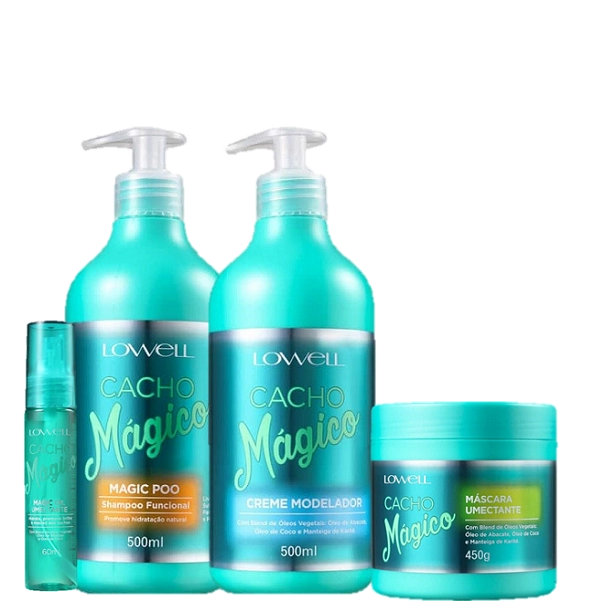 Lowell Cacho Magico Shampoo 500g Creme 500g Mascara 450g E Oleo 60ml
