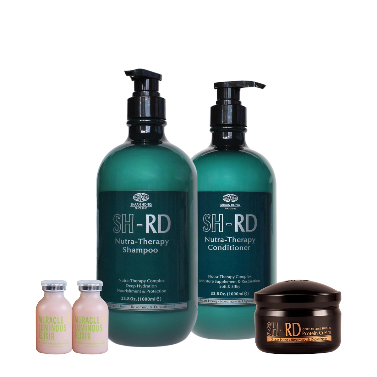 Produto Kit_N-P-P-E_SH-RD_Nutra_Therapy_Shampoo_Condicionador_Proteina_Gold_Deluxe_Ampola_Elixir_Evas_1