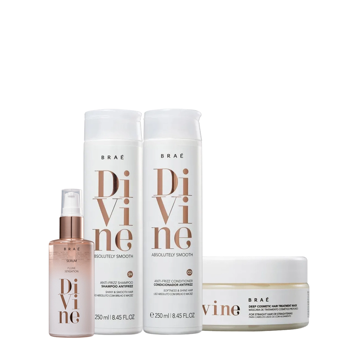 Kit Braé Divine Anti Frizz Home Care (4 Produtos)