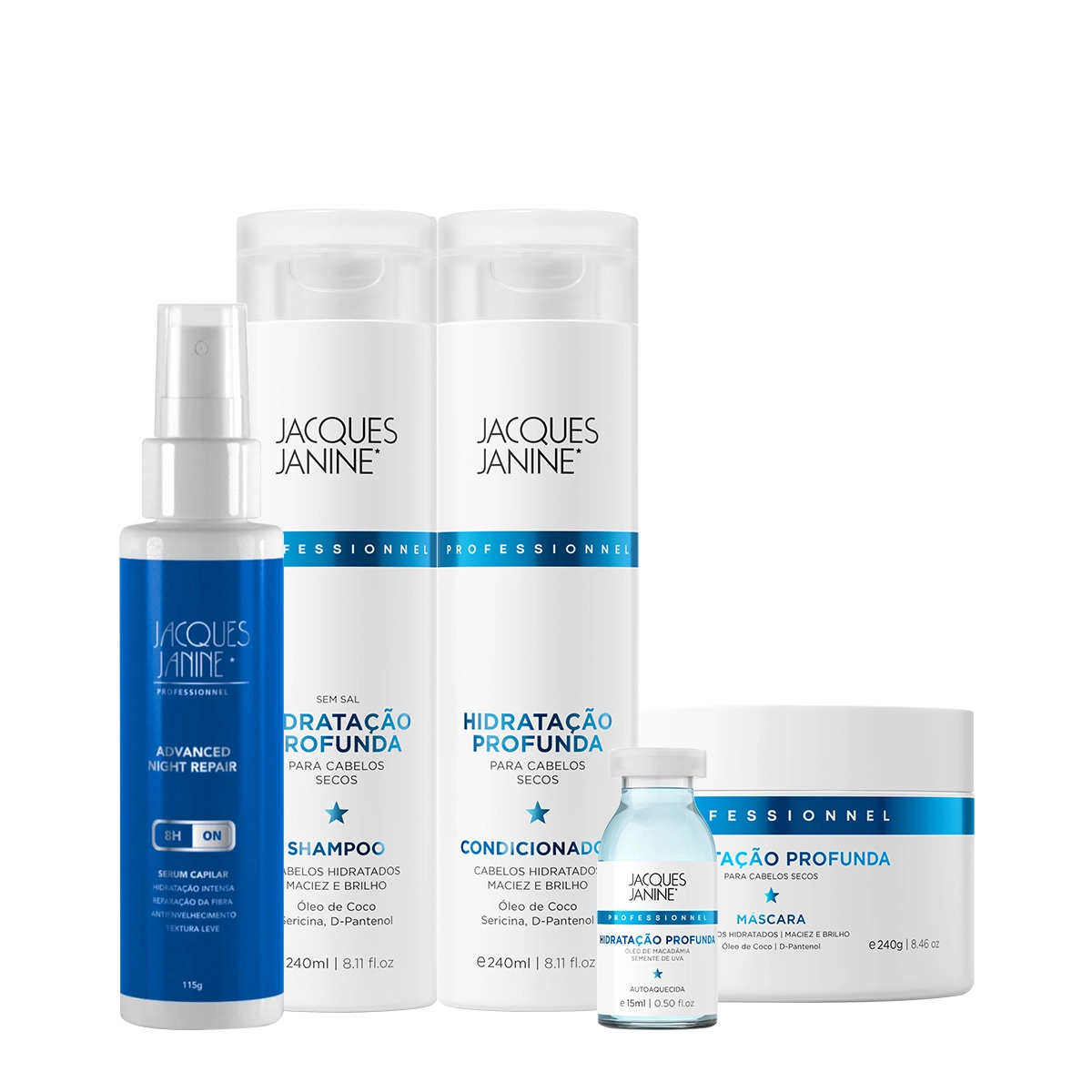 Produto Kit_Jacques_Janine_Hidratacao_Profunda_Shampoo_Condicionador_Mascara_Ampola_e_Night_Serum_Evas_1