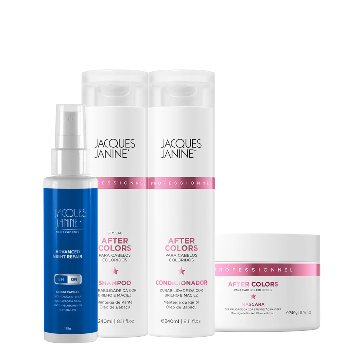 Produto Kit_Jacques_Janine_After_Colors_Shampoo_Condicionador_Mascara_e_Night_Serum_Evas_1