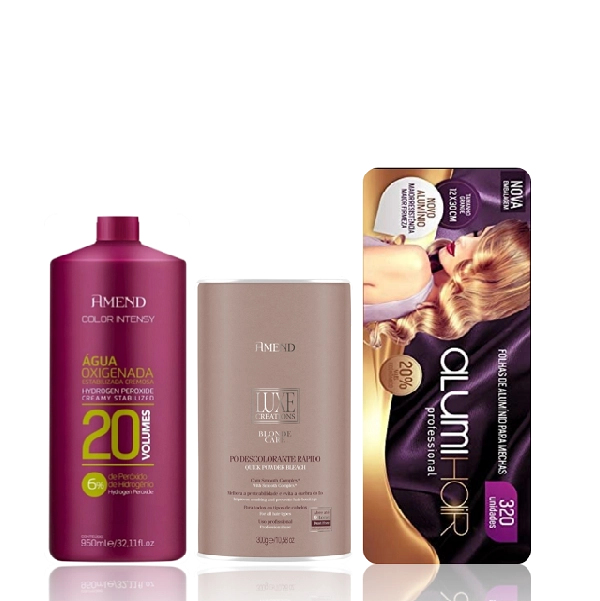 Amend Color Intense OX 20V 950ml Luxe Creations Pó Descolorante 300g E Alumi Hair 320un