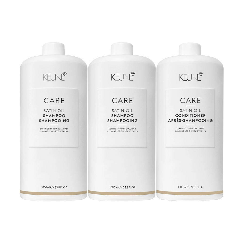 Kit Keune Care Satin Oil Shampoo E Condicionador 1L (3 Produtos)