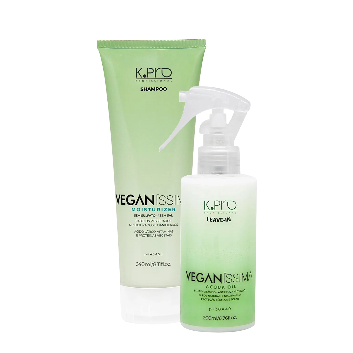 Kit K.Pro Veganíssima Moisturizer E Acqua Oil Leave-in (2 Produtos)