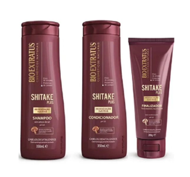 Bio Extratus Shitake Plus (Shampoo+Condicionador 350g+Finalizador Noite/Dia 200g)