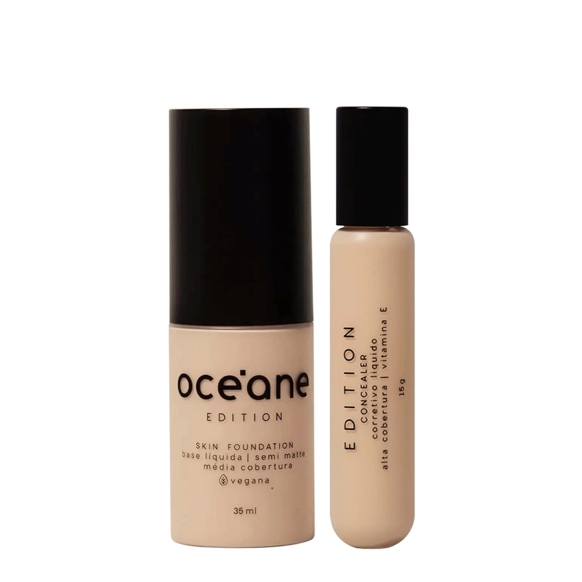 Kit Océane Skin Foundation 110F E Concealer Fair Claro (2 Produtos)