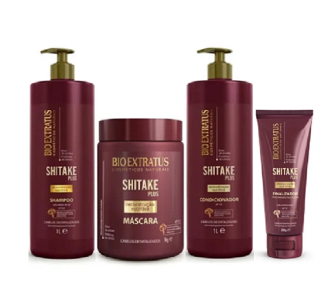 Bio Extratus Shitake Plus (Shampoo+Condicionador 1L+Mascara 1Kg+Finalizador Noite/Dia 200g)