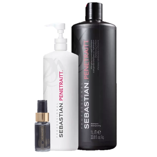 Kit Sebastian Penetraitt Shampoo 1L Mascara 500ml E Dark Oil 30ml
