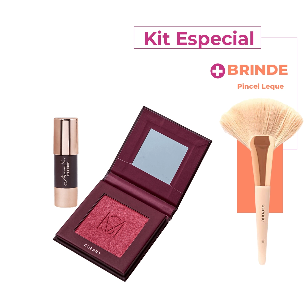 Produto Kit_Mariana_Saad_by_Oceane_Contour_Stick_Caramel_Cherry_Blush_e_Pincel_Leque_Evas_1
