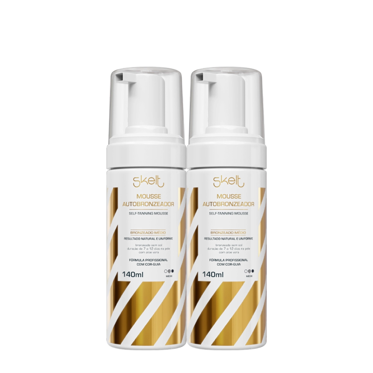 Skelt Mousse Autobronzeador - Bronze Médio 140ml (2 Unidades)