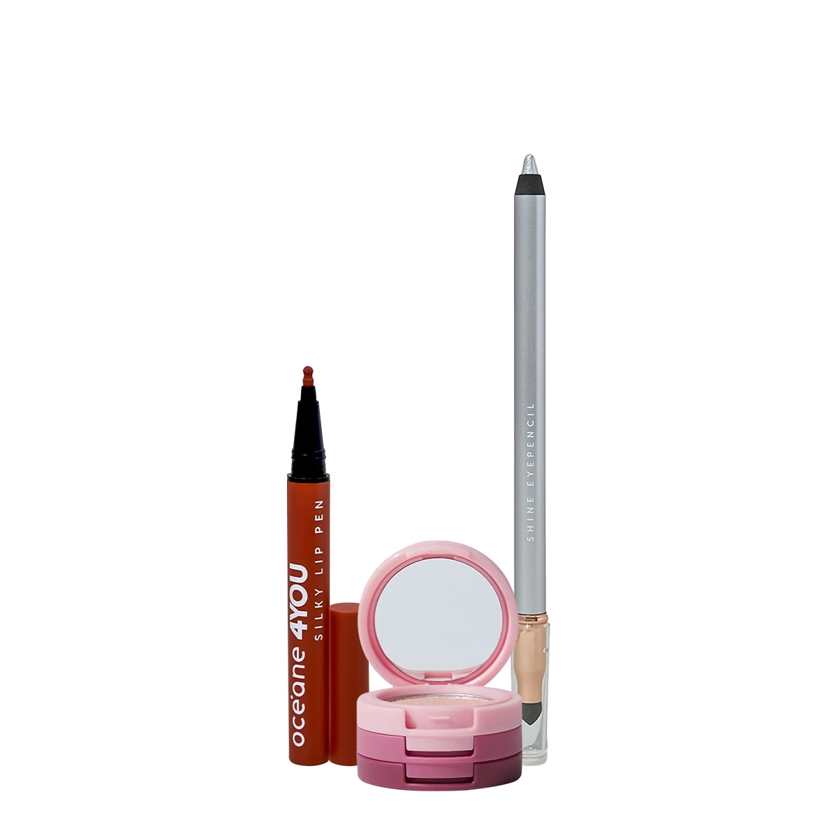 Kit Océane 4you Sombra Rose Sparkle Lip Pen Mauve E Lápis Para Olhos (3 Produtos)