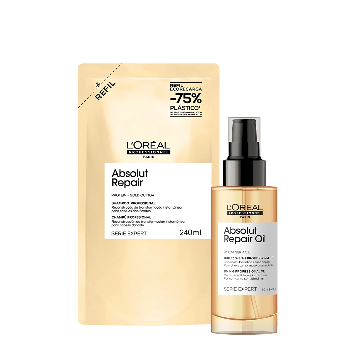 Produto Kit_LOreal_Professionnel_Absolut_Repair_Gold_Shampoo_Refil_Oil_Evas_1
