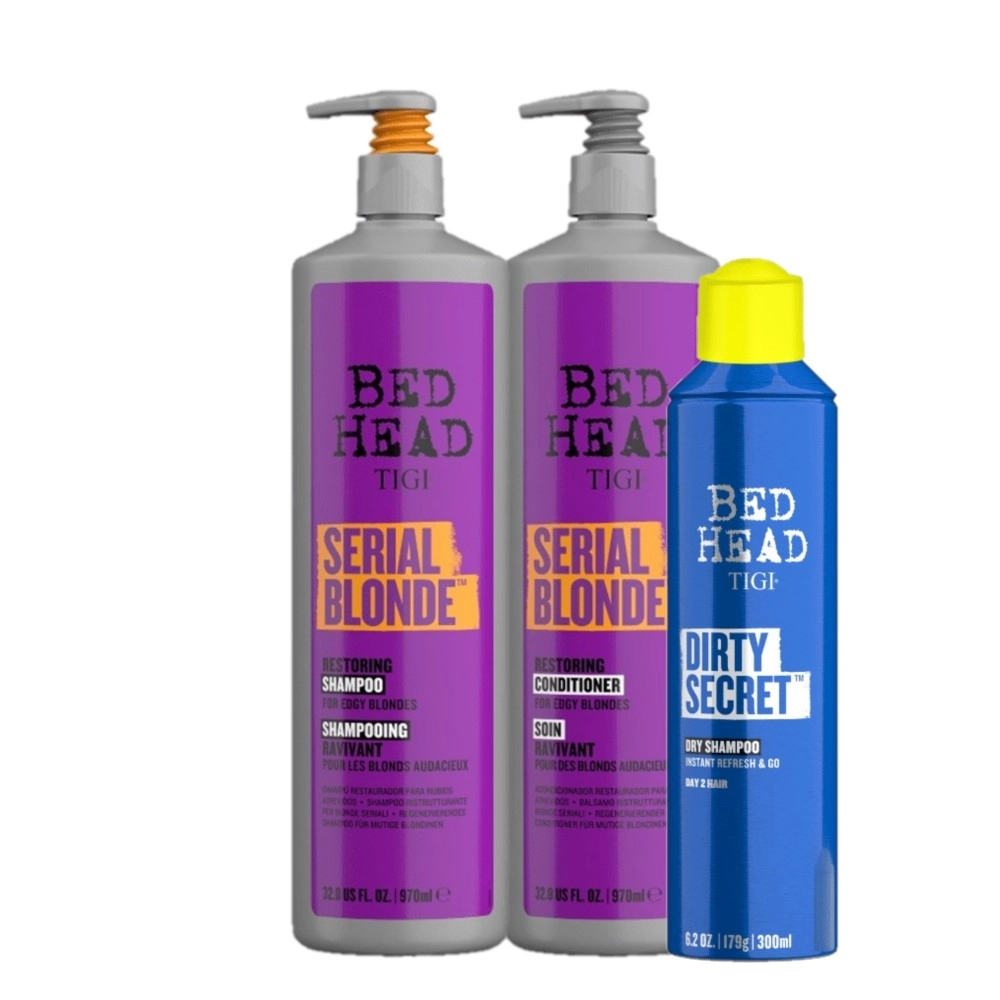 Kit TIGI Bed Head Serial Blonde Trio Salon Dirty Secret (3 Produtos)