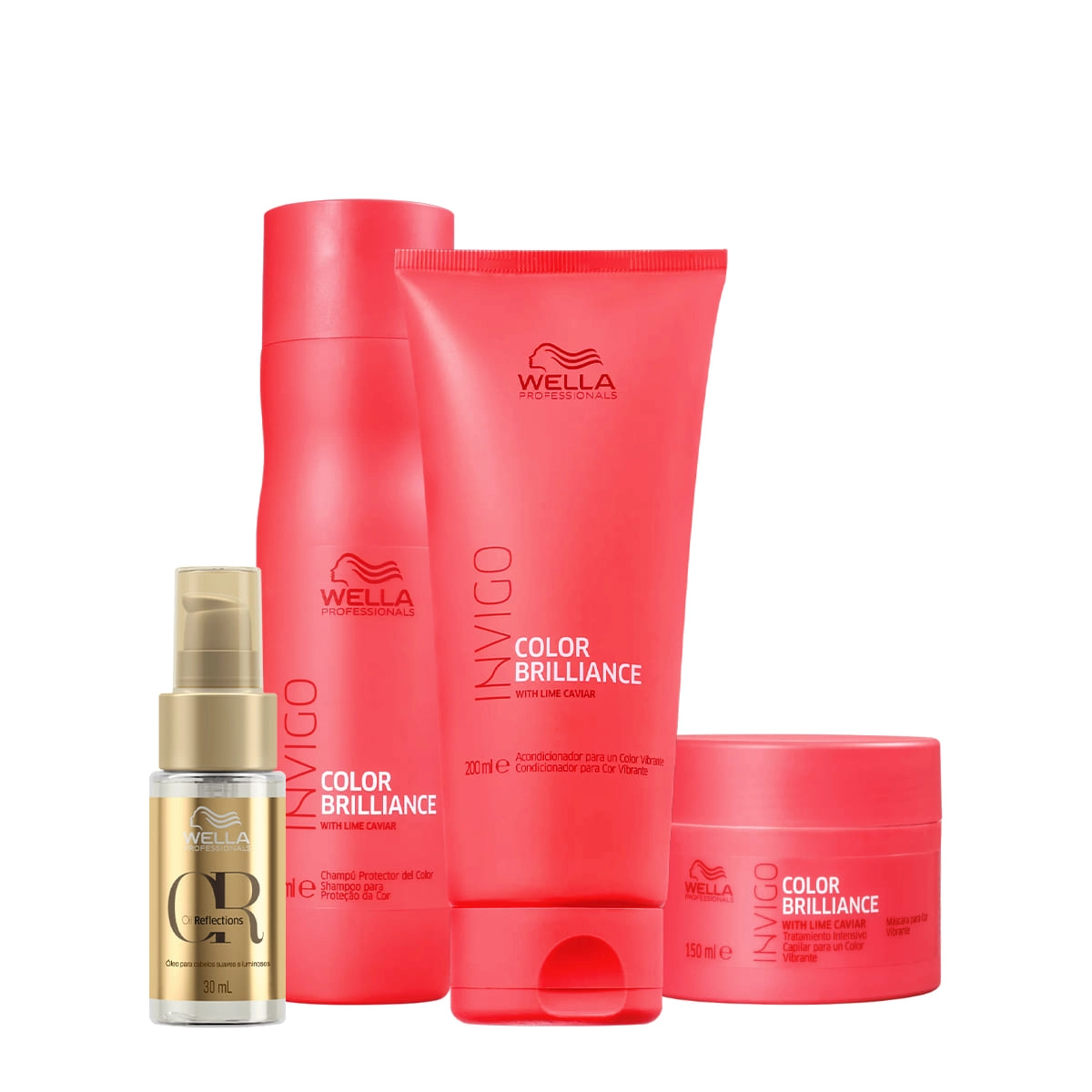 Kit Wella Professionals Invigo Brilliance Reflections Home Care Oil (4 Produtos)