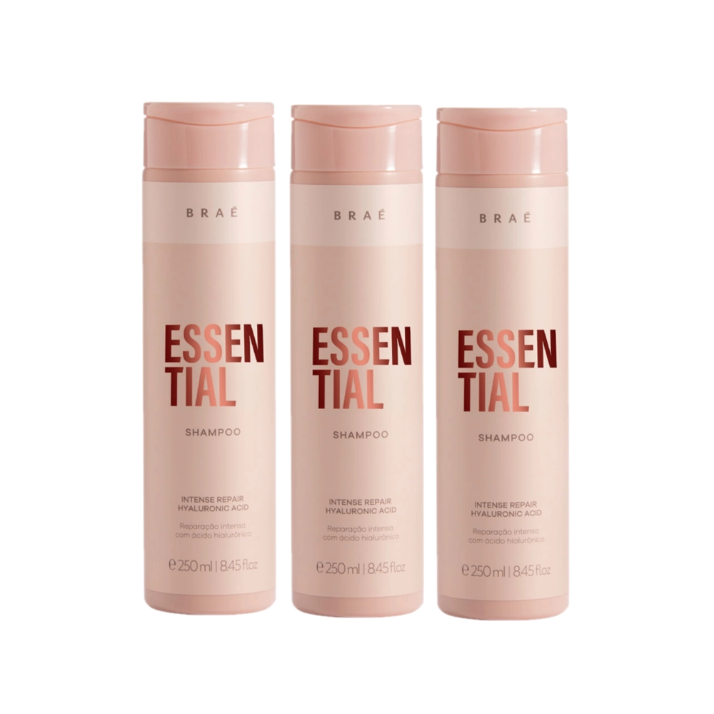 Kit Braé Essential - Shampoo 250ml (3 Unidades)