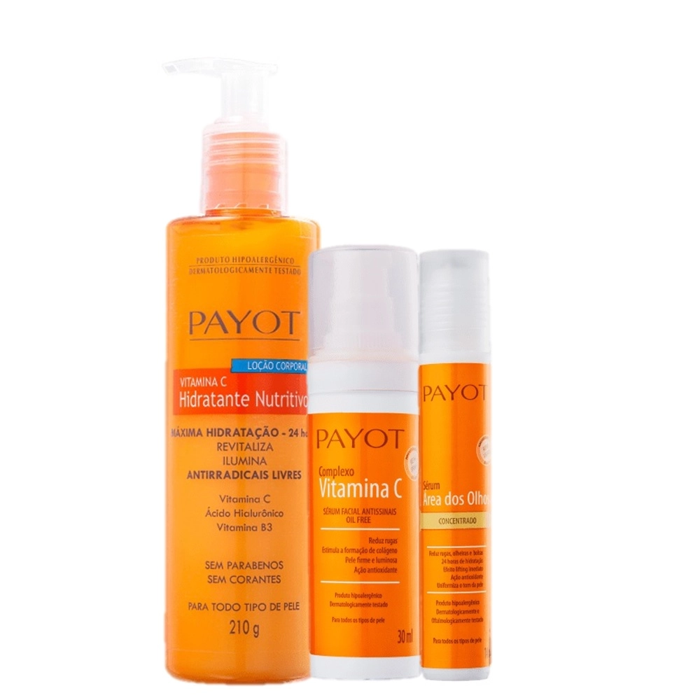 Kit Payot Vitamina C Hidratacao E Reducao De Olheiras (3 Produtos)