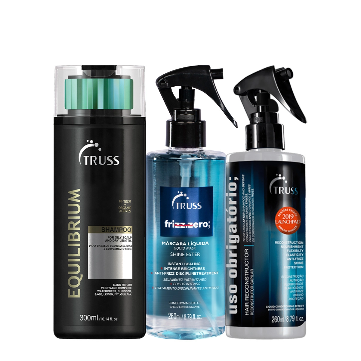 Kit Truss Equilibrium Uso Obrigatório Frizz Zero (3 Produtos)