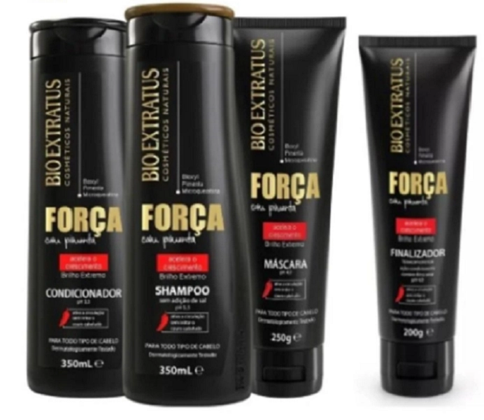 Força Com Pimenta Bio Extratus Kit Duo 350ml Mascara 250g E Finalizador 200g
