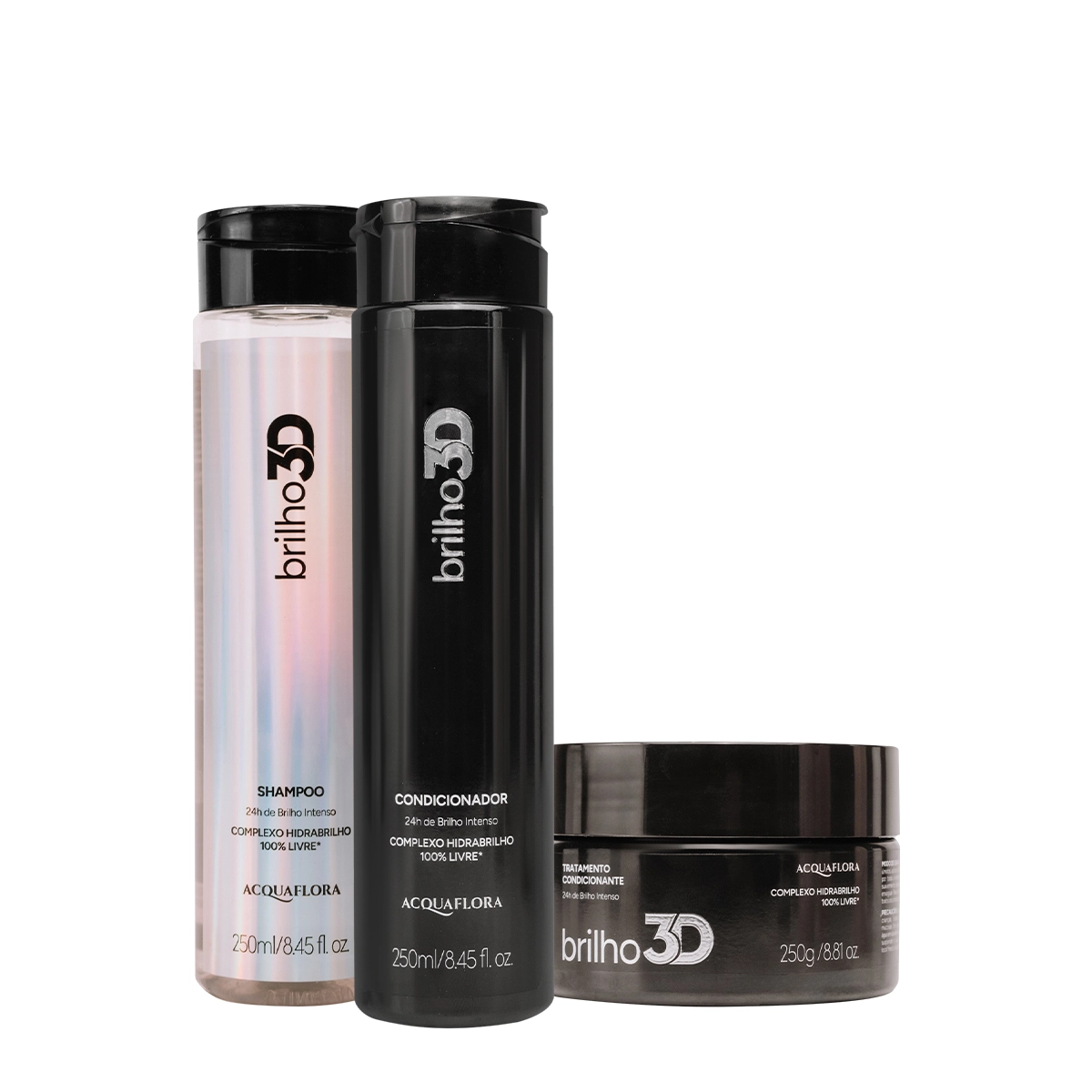 Kit Acquaflora Brilho 3D Home Care (3 Produtos)