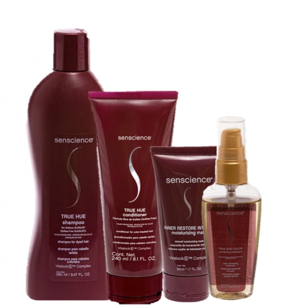 Senscience True Hue Shampoo 280ml Condicionador 240ml Inner Restore Intensif 50ml E Oleo Capilar 55ml