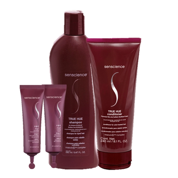 Produto Kit_Senscience_True_Hue_Duo_Home_Care_CPR_Tratamento_Reconstrutor_2x25ml_Evas_1