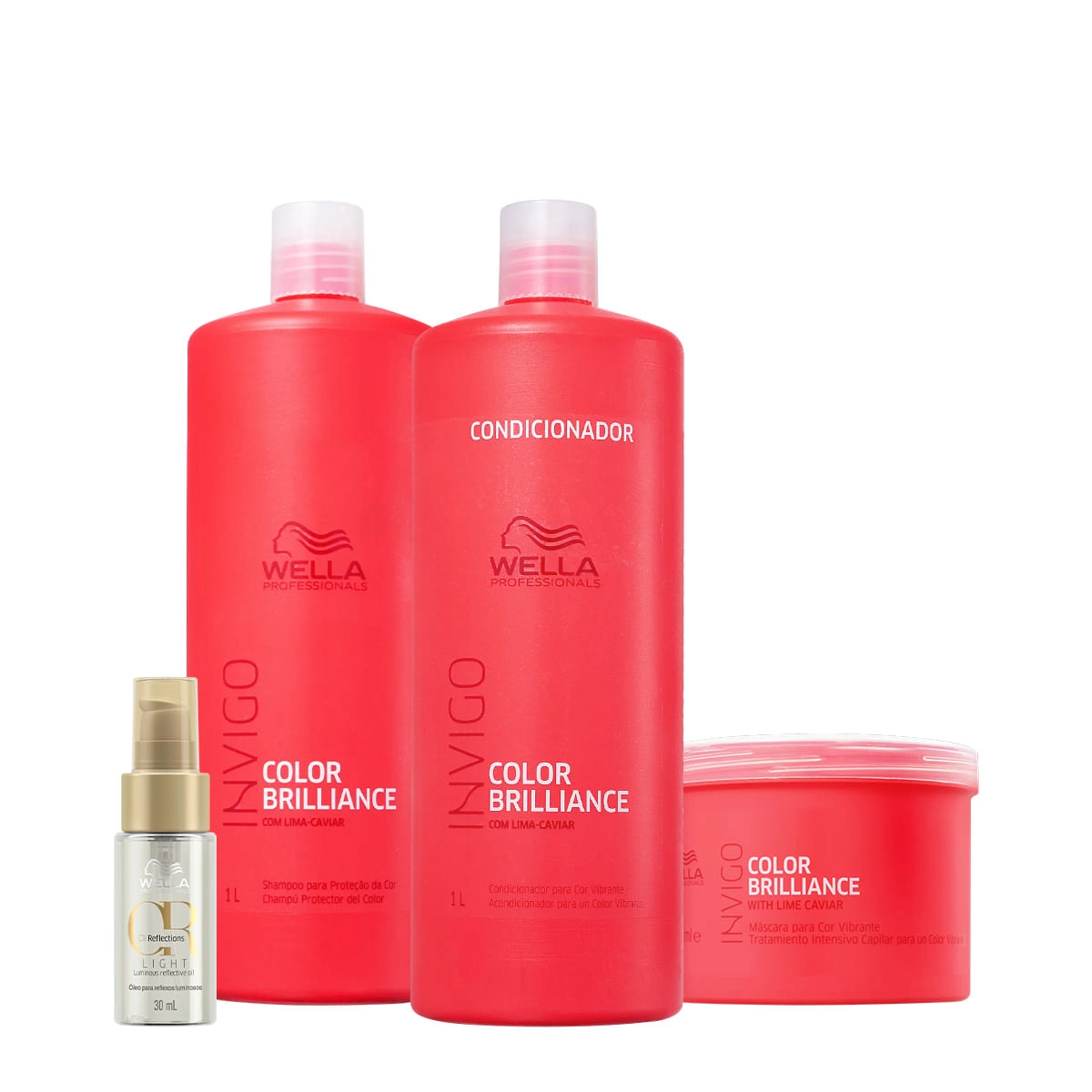 Kit Wella Professionals Invigo Brilliance Reflections Home Care Oil (4 Produtos)