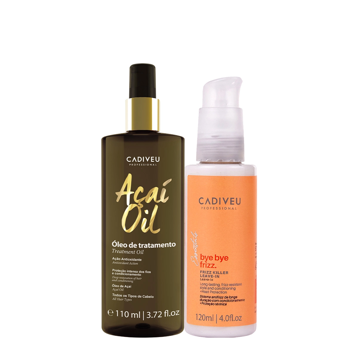 Kit Cadiveu Professional Açaí Oil 110 E Bye Bye Frizz Leave-in (2 Produtos)