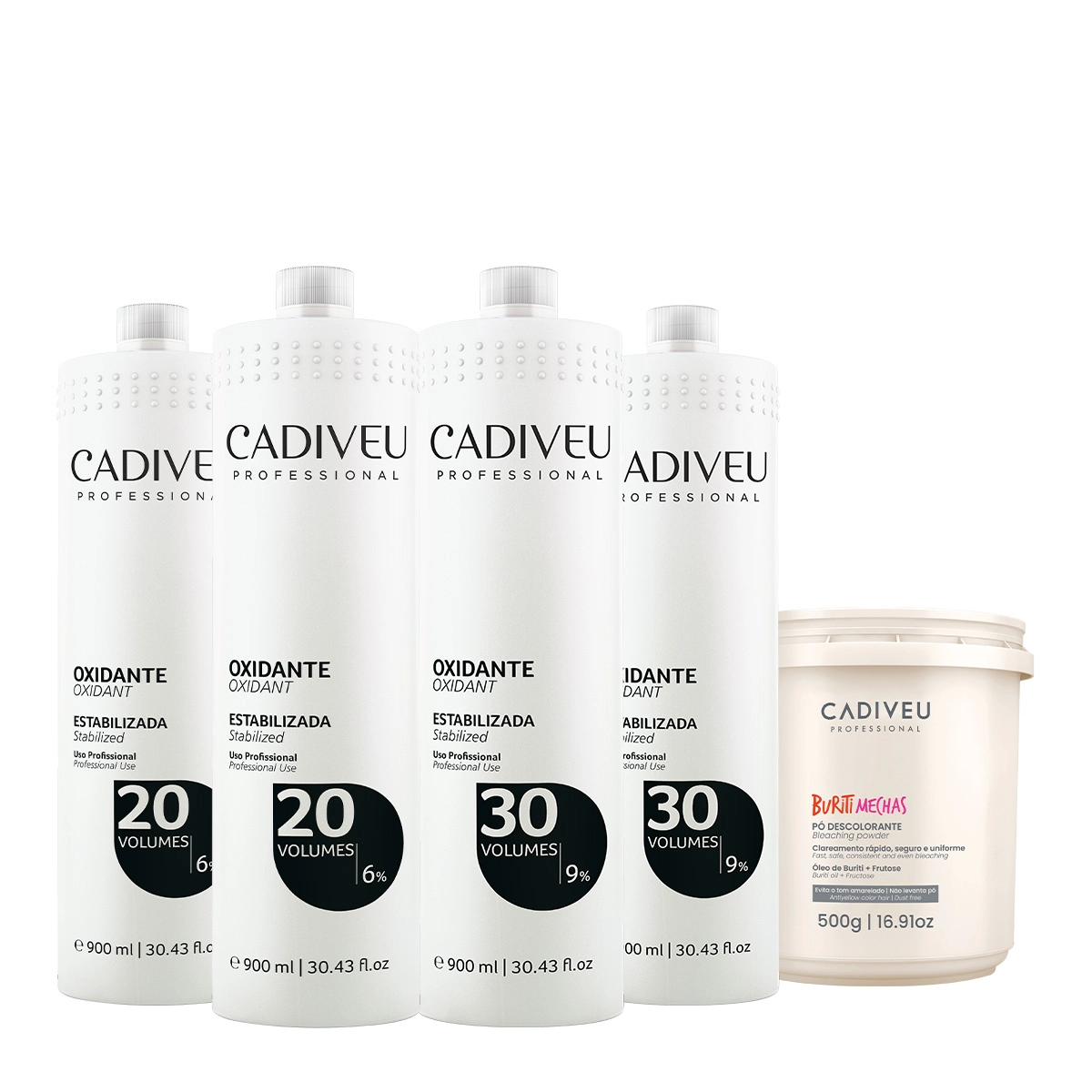 Kit Cadiveu Professional Oxidante 20V 30v Extra E Buriti Mechas (5 Produtos)