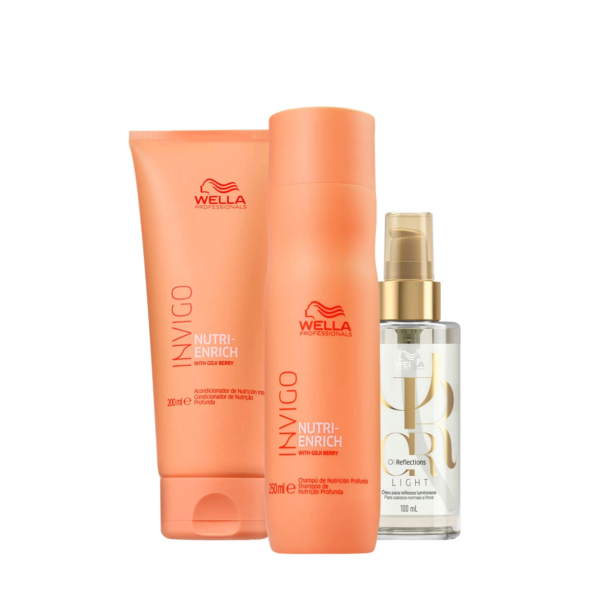 Kit Wella Professionals Invigo Nutri-Enrich Reflections Duo Oil Light (3 Produtos)