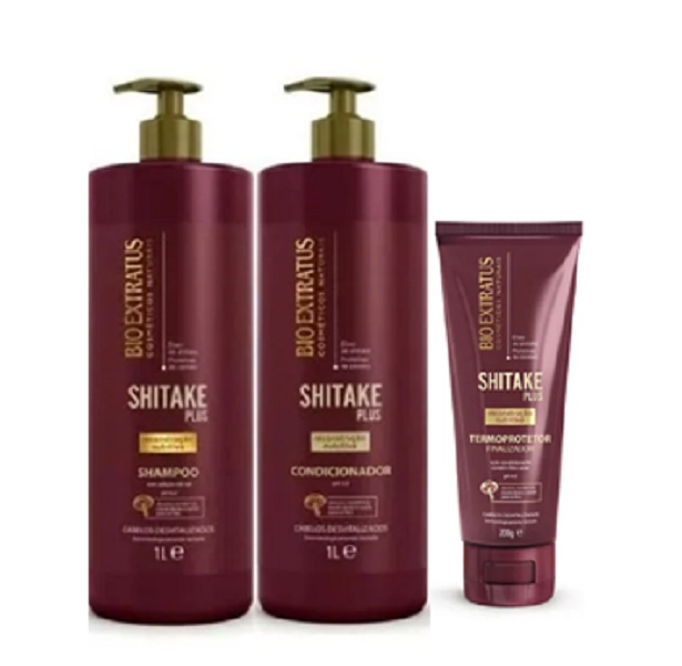 Bio Extratus Shitake Plus (Shampoo+Condicionador 1L+Finalizador Termoprotetor 200g)