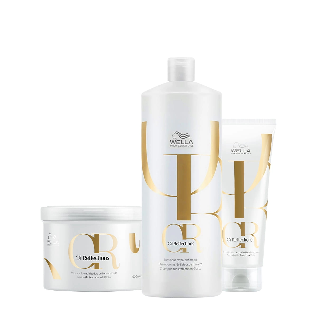 Kit Wella Professionals Oil Reflections Shampoo Litro Condicionador E Máscara (3 Produtos)