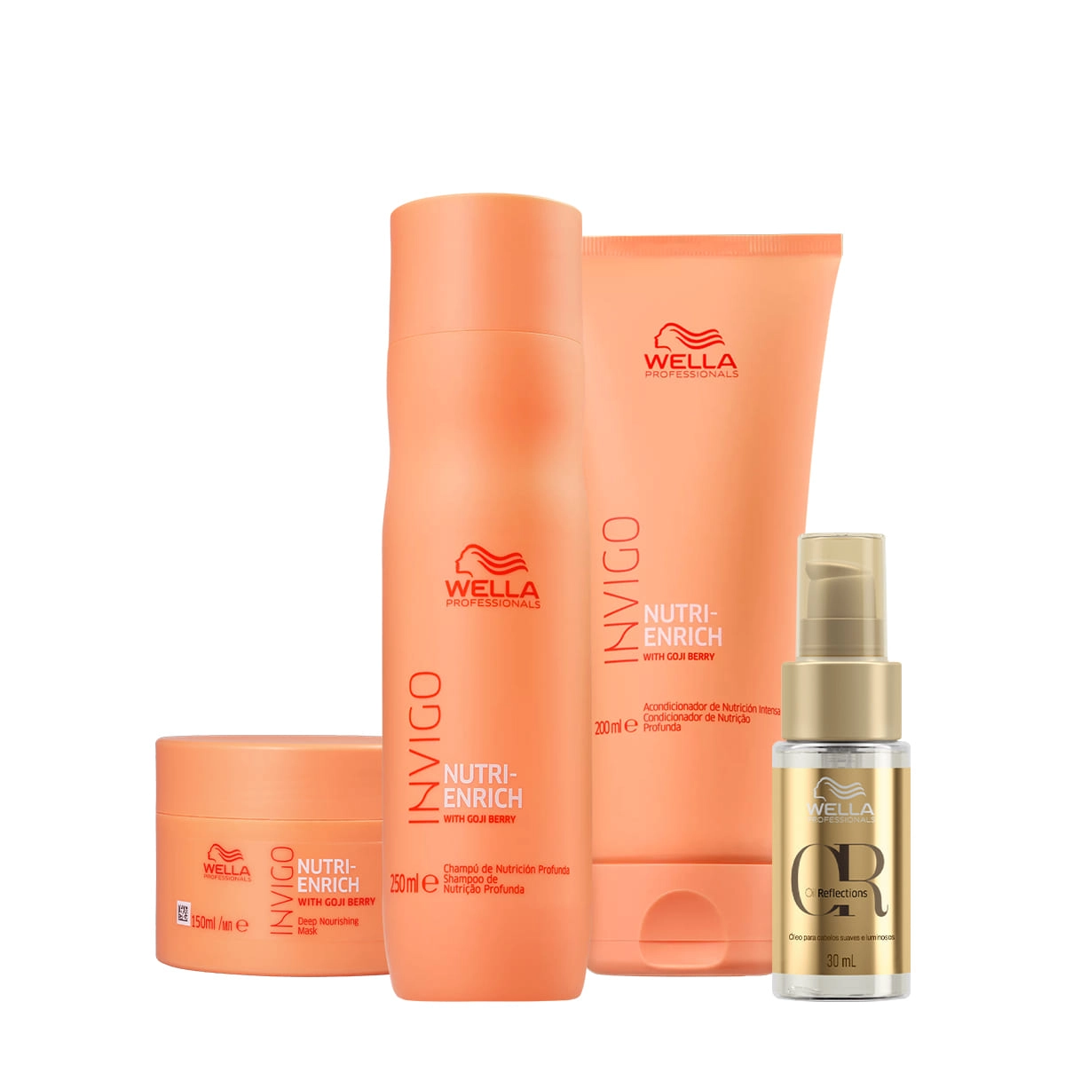 Kit Wella Professionals Invigo Nutri-Enrich Reflections Home Care Oil 30 (4 Produtos)