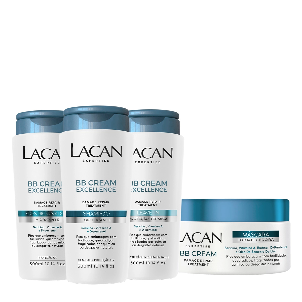 Produto Kit_Lacan_BB_Cream_Excellence_Shampoo_Condicionador_Leave-in_e_Mascara_Evas_1