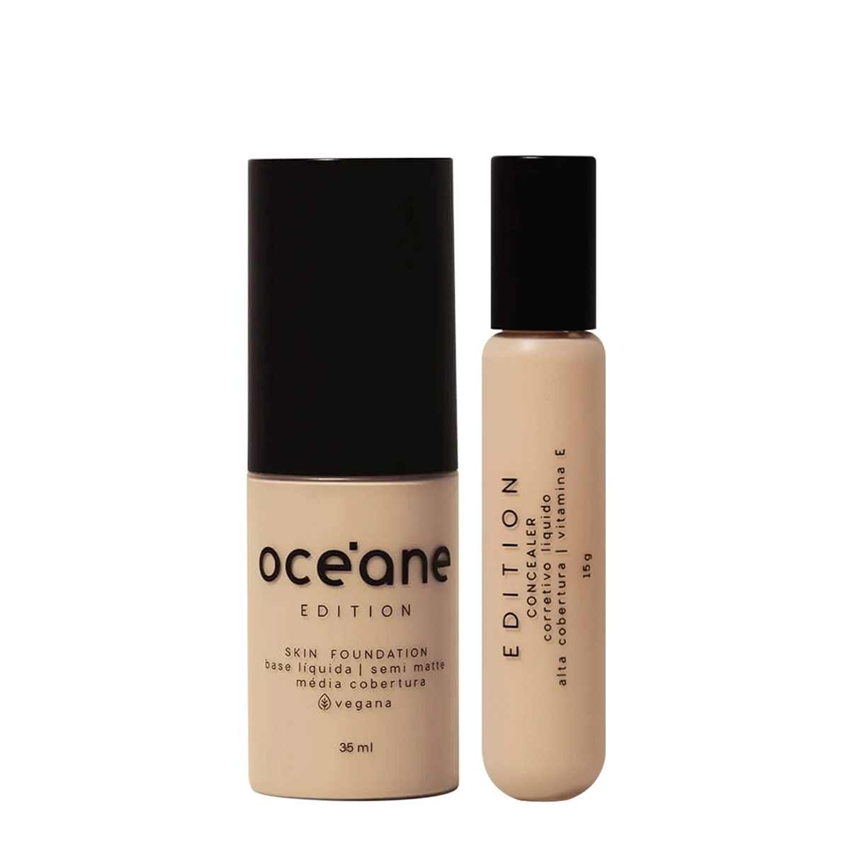 Kit Océane Skin Foundation 210L E Concealer Fair Claro (2 Produtos)
