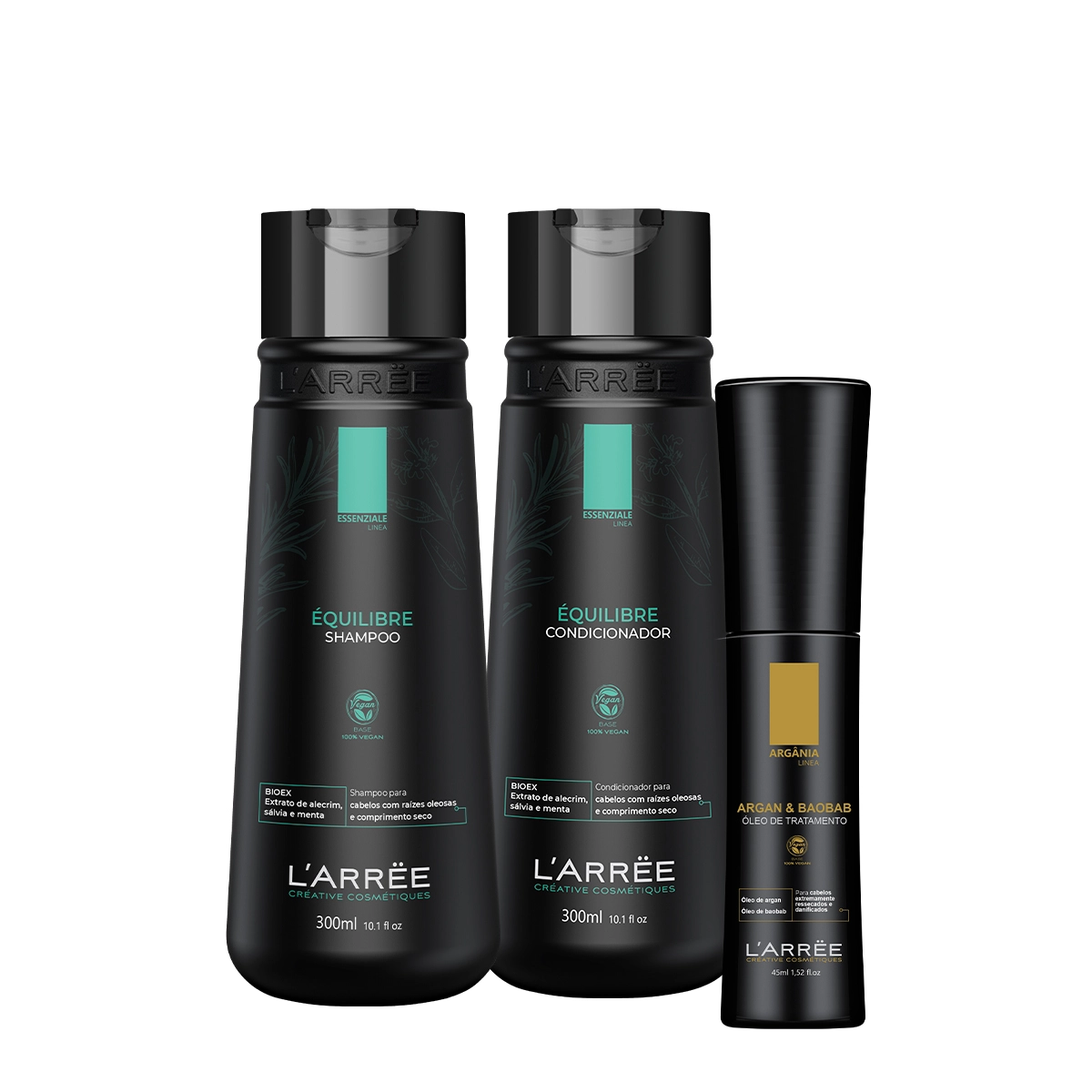 Produto Kit_LARREE_Equilibre_Shampoo_Condicionador_e_Argan_e_Baobab_Oleo_Evas_1